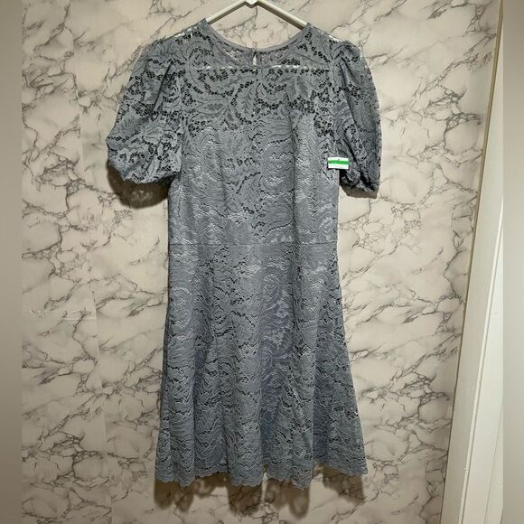 Vince Camuto Short Sleeve Lace Fit and Flare Dress - Picture 4 of 10